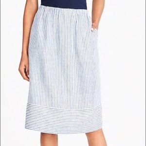 JCREW Factory Striped cotton-linen midi skirt